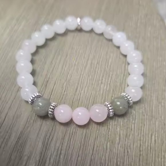 Healing Crystal Beaded Bracelet – Rose Quartz, Fluorite, Labradorite, Apatite - Picture 9 of 9
